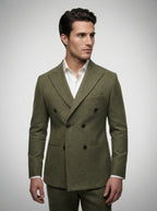 The Kingsbridge Double Breasted Suit in Olive