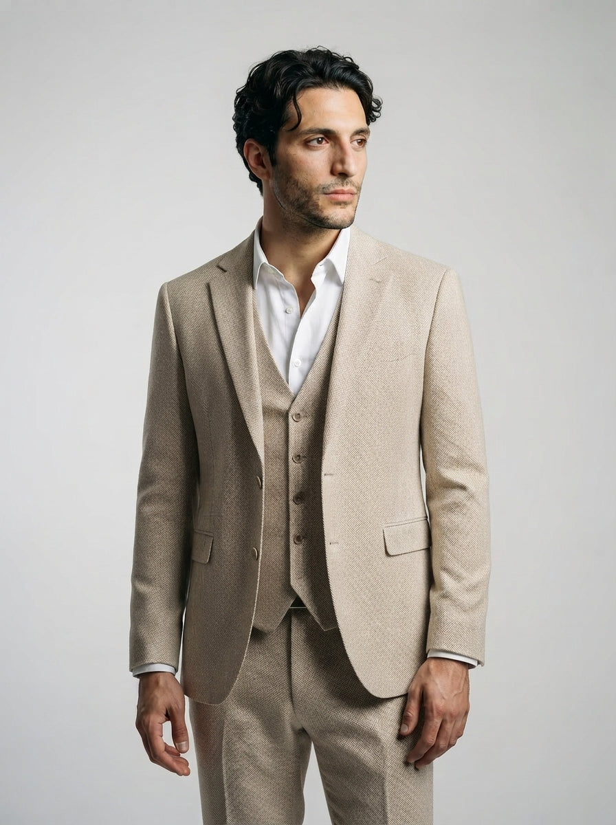 The Fairholme Three Piece Suit in Beige