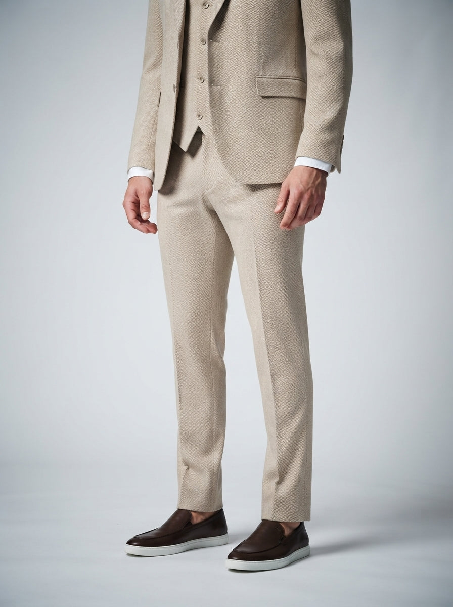 The Fairholme Three Piece Suit in Beige