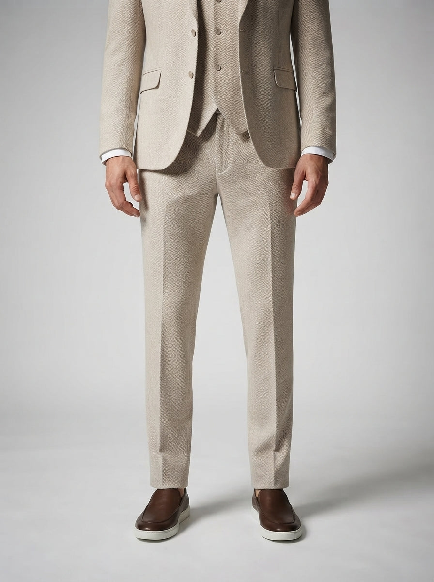 The Fairholme Three Piece Suit in Beige