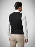 The Kirkstall Herringbone Vest in Charcoal