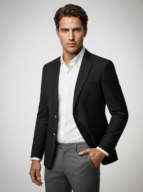 The Marlowe Notch Blazer in Black