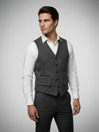 The Foxbury Flap Pocket Vest in Gray