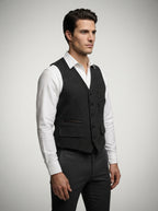 The Foxbury Flap Pocket Vest in Charcoal