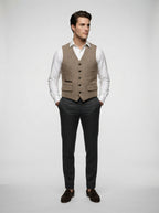 The Foxbury Flap Pocket Vest in Brown