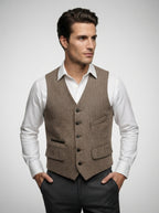 The Foxbury Flap Pocket Vest in Brown