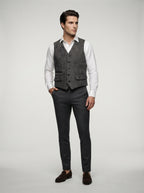 The Foxbury Flap Pocket Vest in Gray