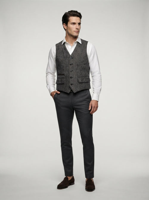 The Foxbury Flap Pocket Vest in Gray