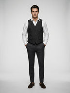 The Foxbury Flap Pocket Vest in Charcoal