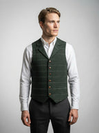 The Thoresby Lapel Vest in Green