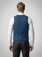 The Thoresby Lapel Vest in Blue