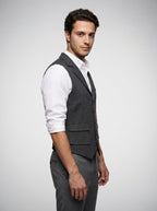 The Vernham Peak Lapel Vest in Charcoal