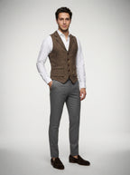 The Vernham Peak Lapel Vest in Brown