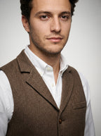 The Vernham Peak Lapel Vest in Brown