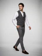 The Vernham Peak Lapel Vest in Charcoal