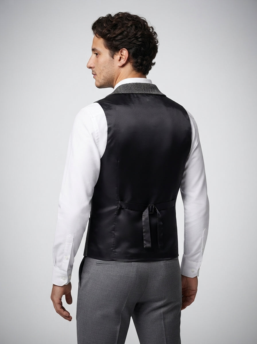 The Vernham Peak Lapel Vest in Charcoal