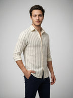 The Corbridge Crinkle Shirt in Cream
