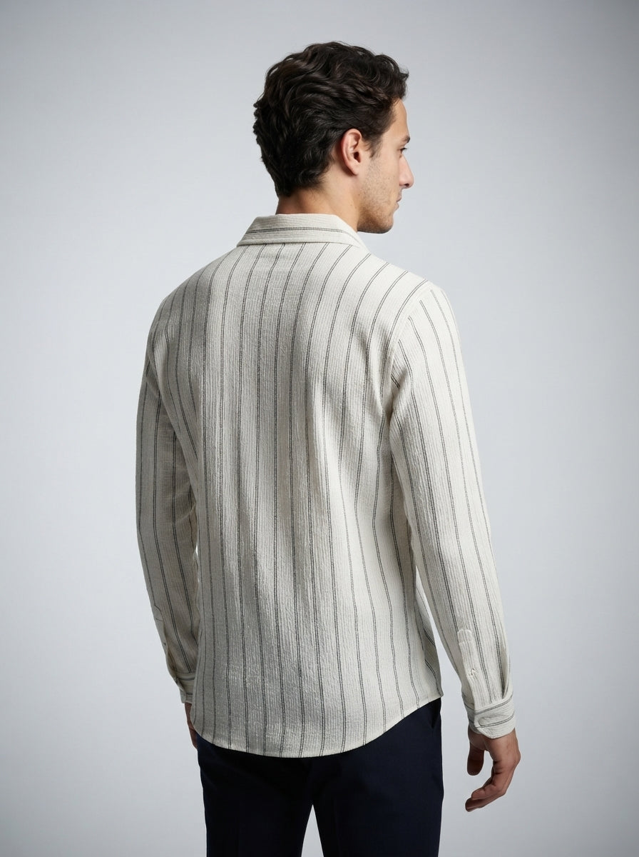 The Corbridge Crinkle Shirt in Cream