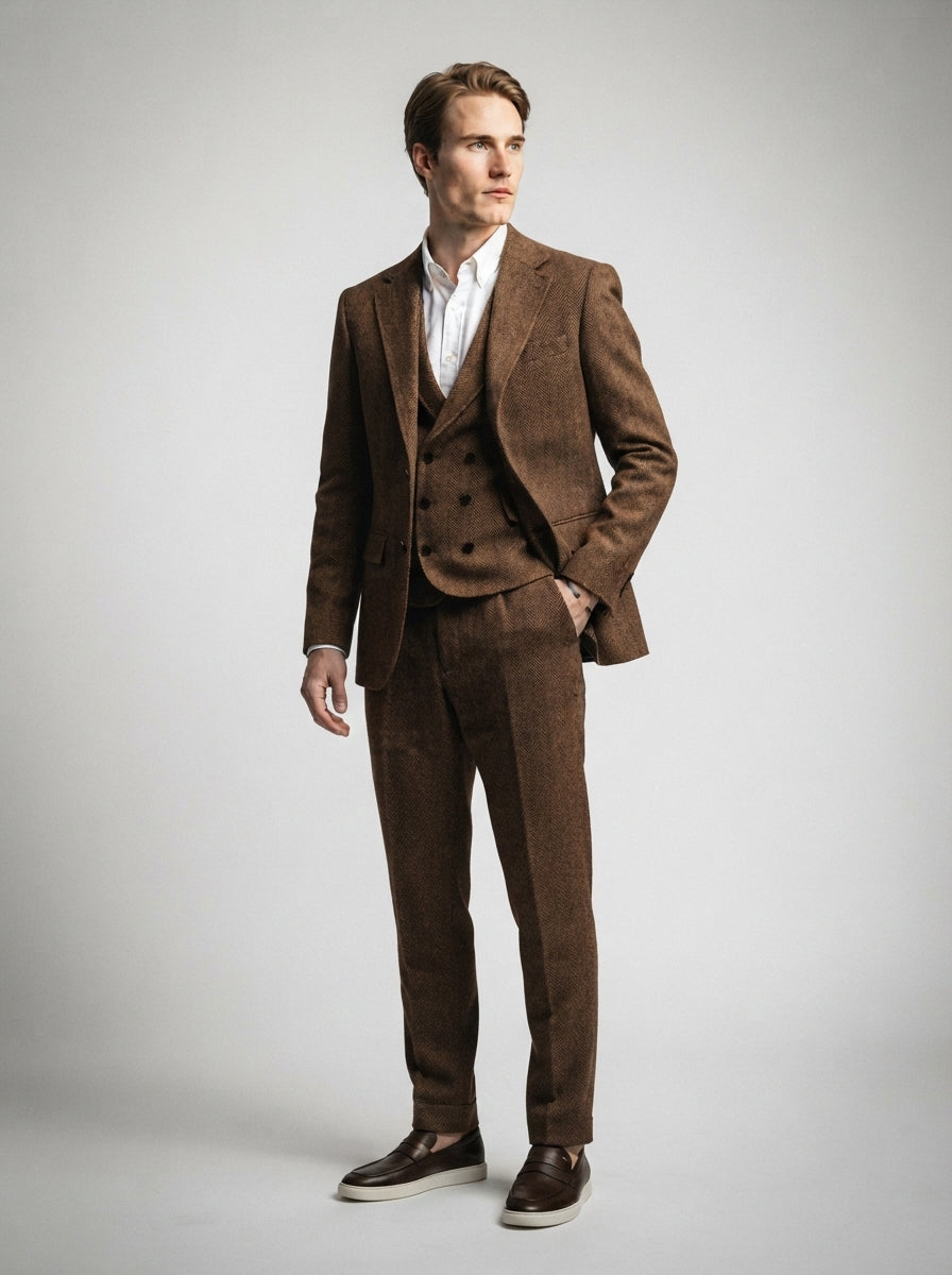 The Barrowden Three Piece Suit in Brown
