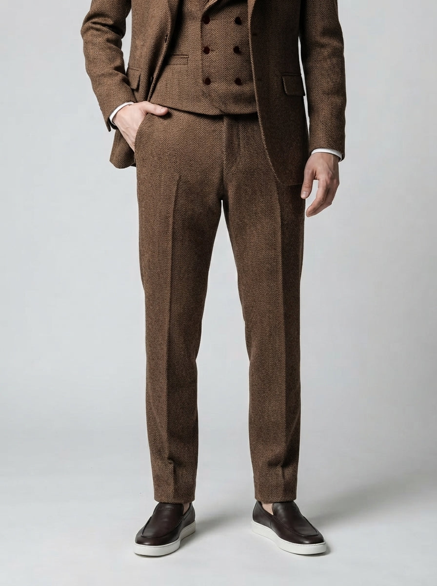The Barrowden Three Piece Suit in Brown