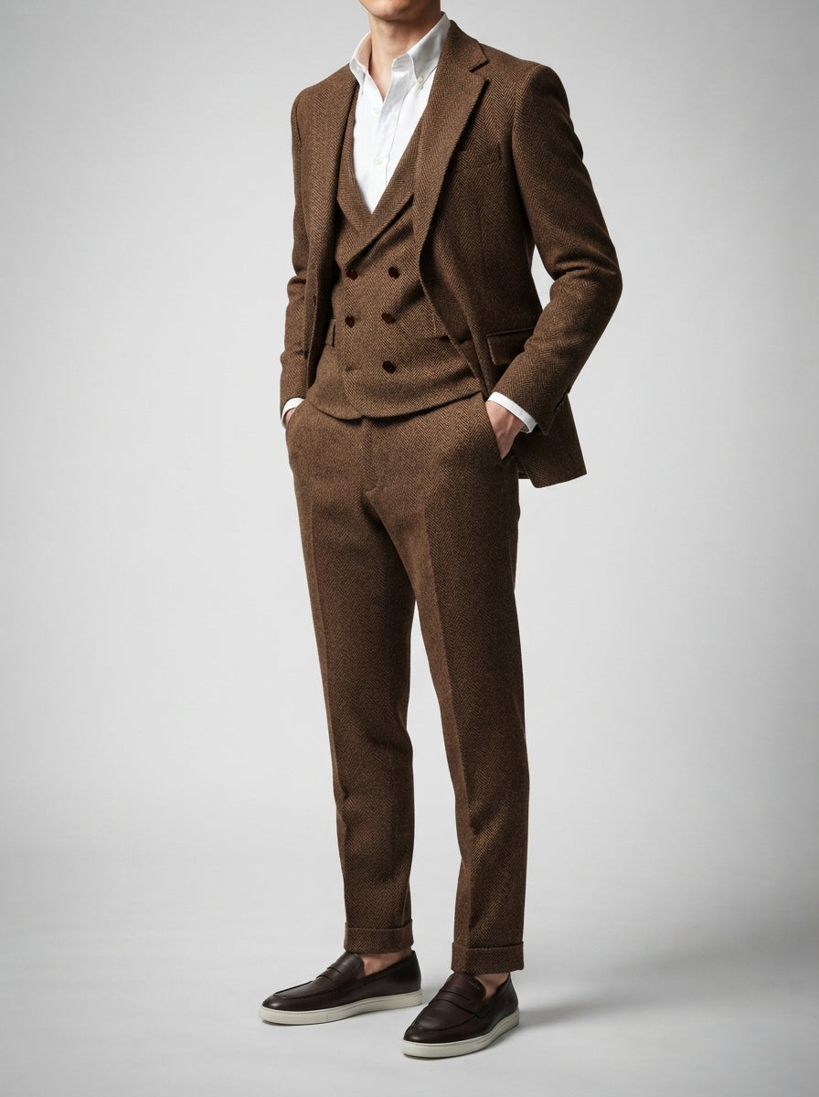 The Barrowden Three Piece Suit in Brown