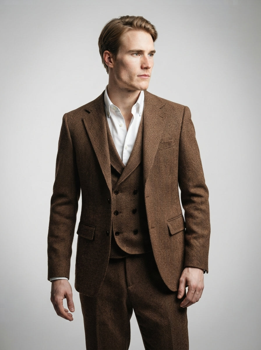 The Barrowden Three Piece Suit in Brown