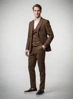 The Barrowden Three Piece Suit in Brown