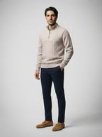 The Braemar Aran Zip in Beige