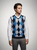 The Balfour Argyle Vest in Blue
