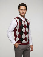 The Balfour Argyle Vest in Burgundy