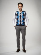 The Balfour Argyle Vest in Blue