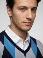 The Balfour Argyle Vest in Blue