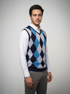 The Balfour Argyle Vest in Blue