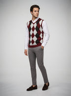The Balfour Argyle Vest in Burgundy