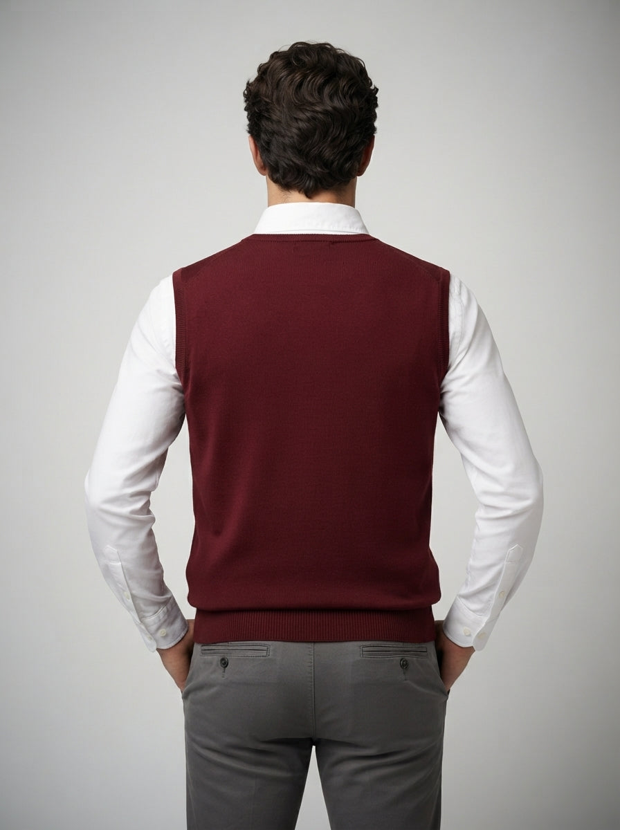The Balfour Argyle Vest in Burgundy