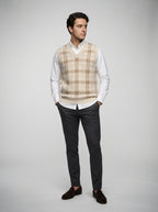 The Ambleside Check Vest in Cream