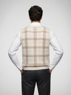 The Ambleside Check Vest in Cream