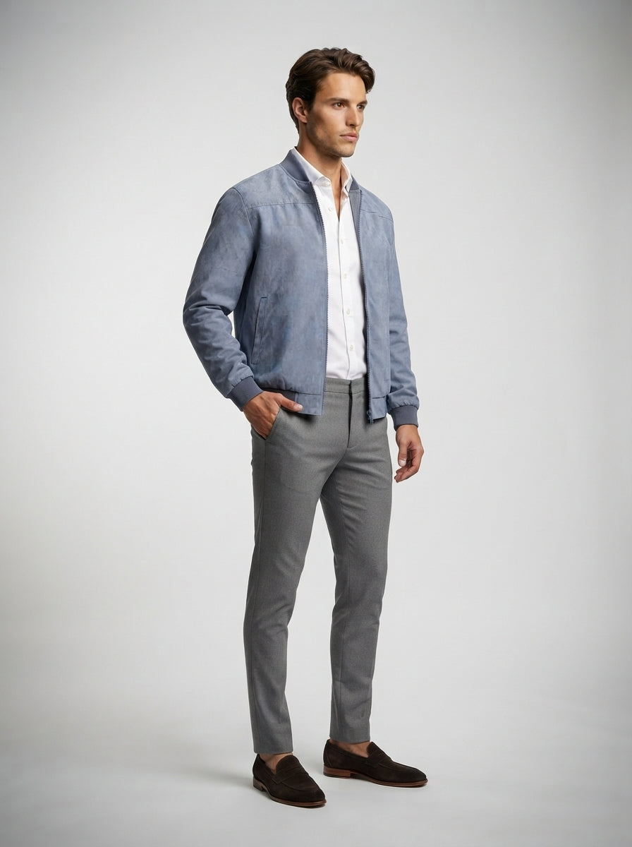 The Marchmont Zip Bomber in Blue
