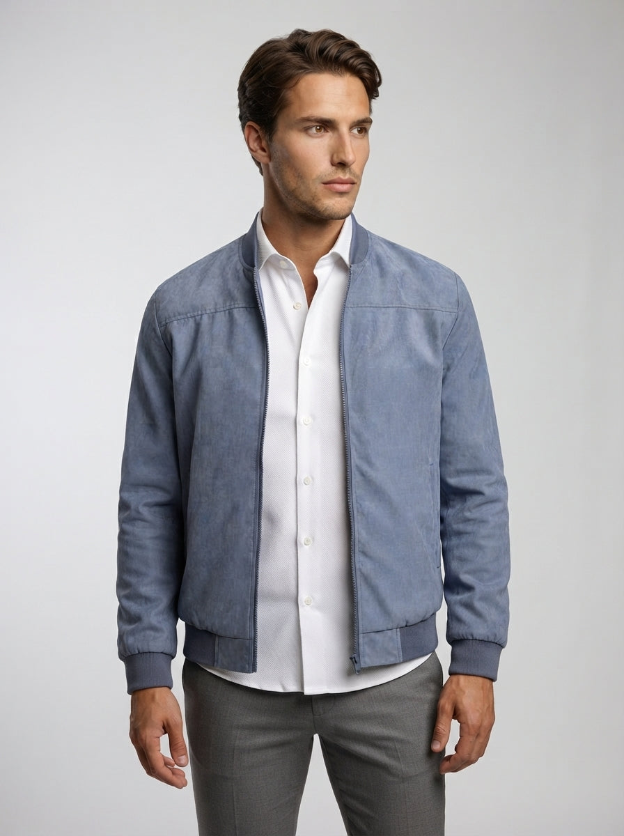 The Marchmont Zip Bomber in Blue