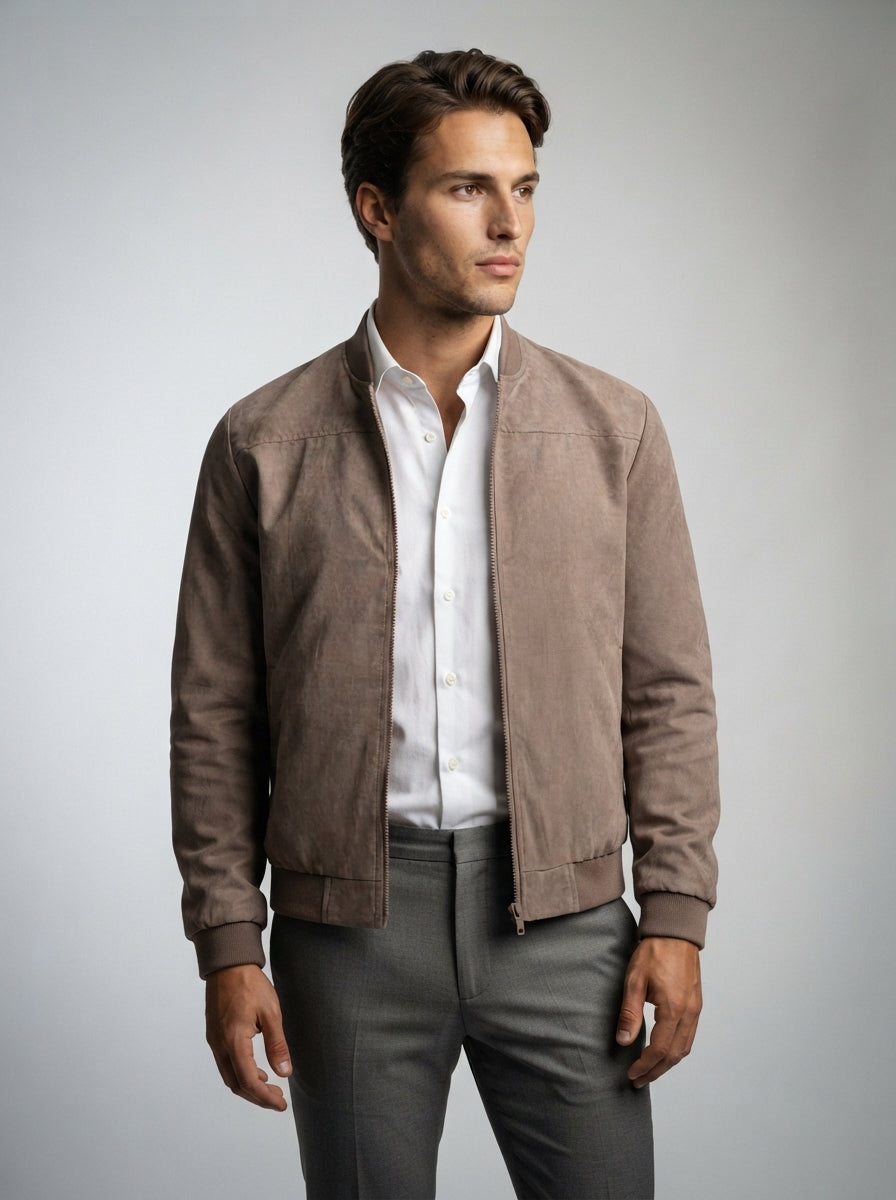The Marchmont Zip Bomber in Brown
