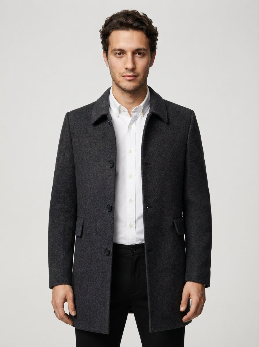 The Bexhill Button Coat in Grey