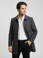 The Bexhill Button Coat in Grey