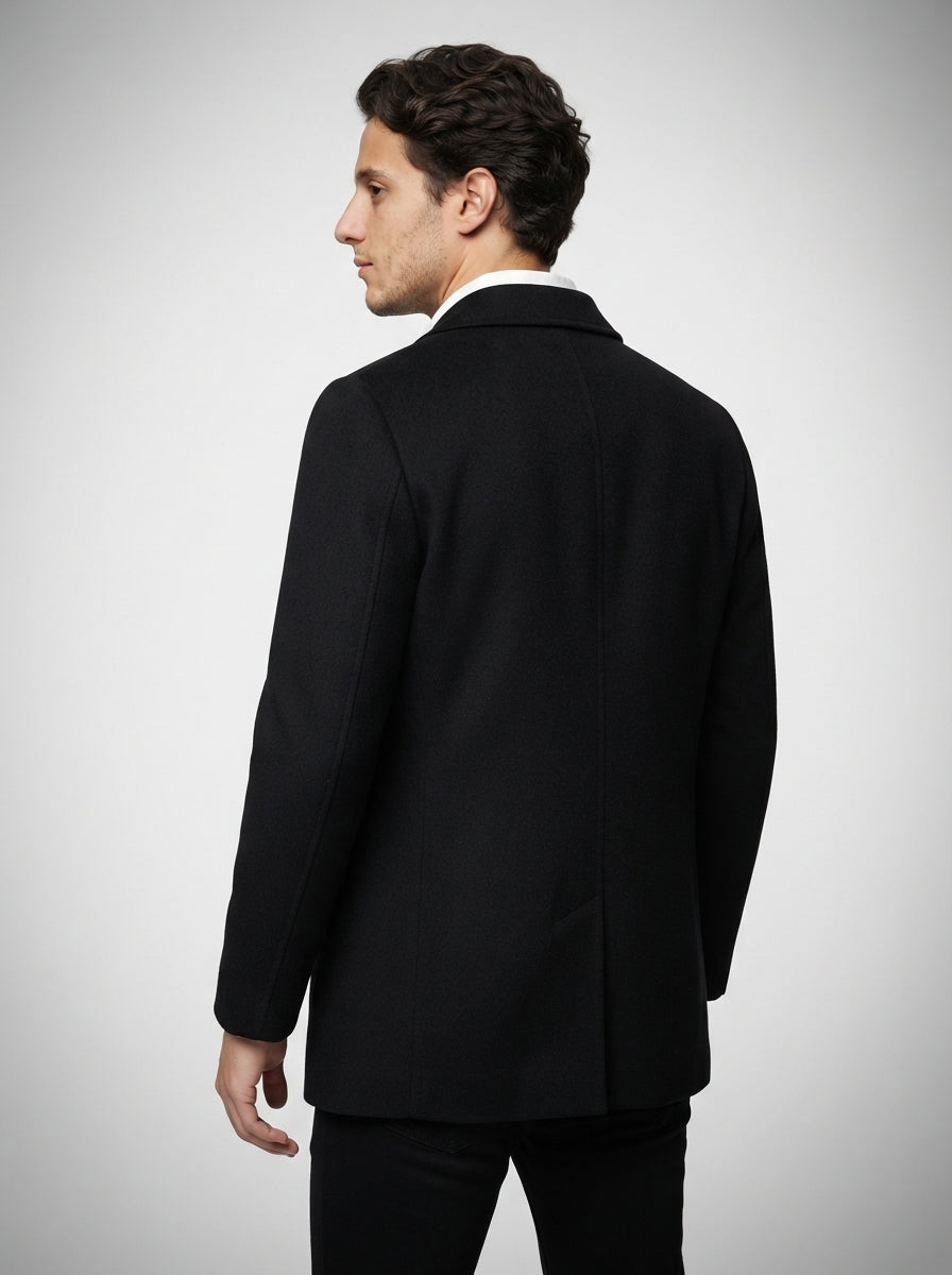 The Bexhill Button Coat in Black