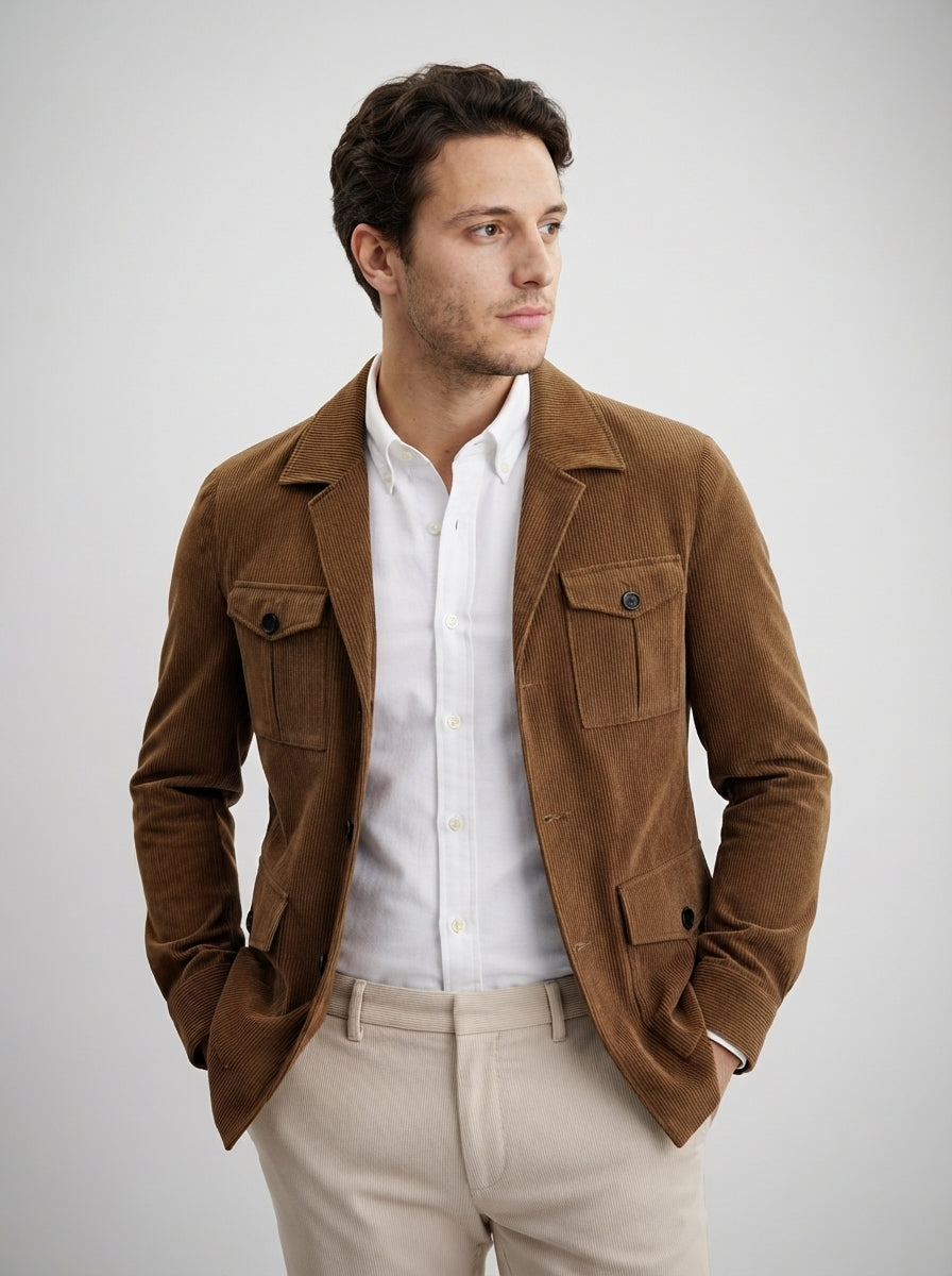The Wrenbury Corduroy Jacket in Tan