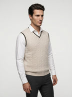 The Burnsall Cricket Vest in Cream