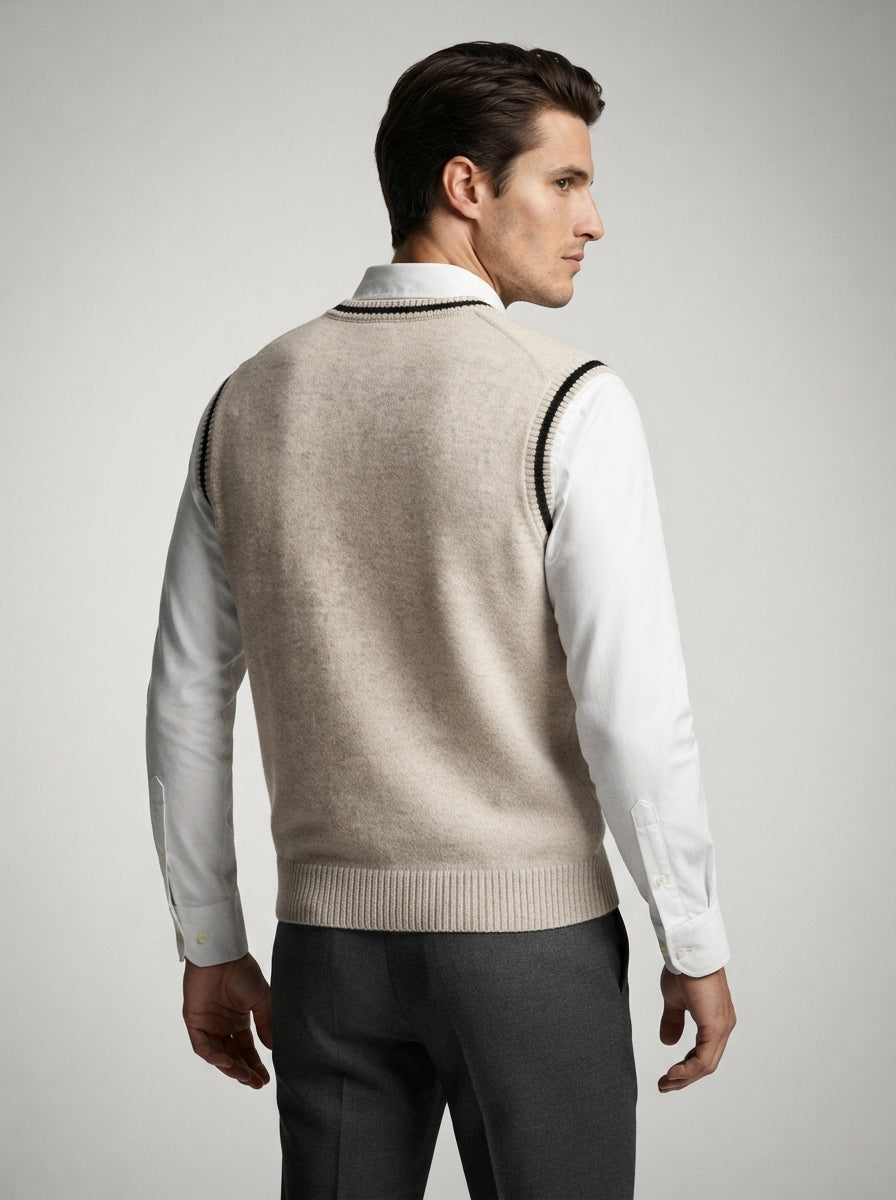 The Burnsall Cricket Vest in Cream