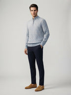 The Winslow Cable Half Zip in Gray
