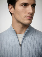 The Winslow Cable Half Zip in Gray