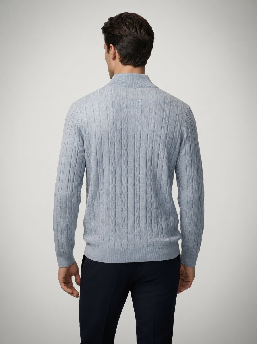 The Winslow Cable Half Zip in Gray