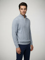 The Winslow Cable Half Zip in Gray